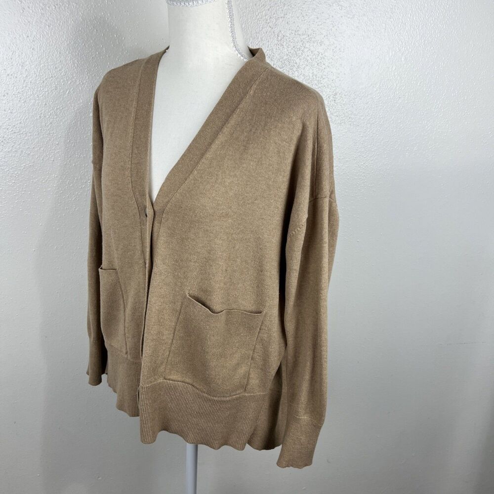 Cabi Sweater Women Small Camel Brown Button Up B-Side Cardigan Cotton Style 3711 - Picture 2 of 14